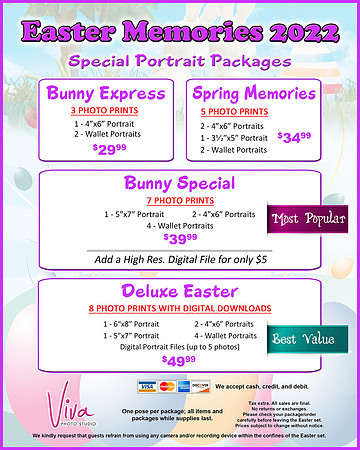 Easter Bunny Photo Packages 2022 - Viva Photo Studio